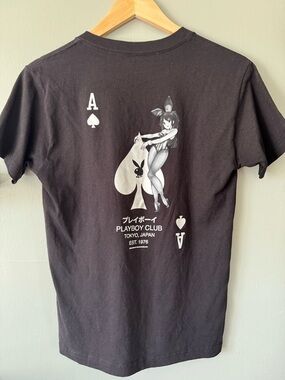 Playboy Tokyo Japan Graphic Tee Black Anime Bunny Logo Y2K Streetwear Size S